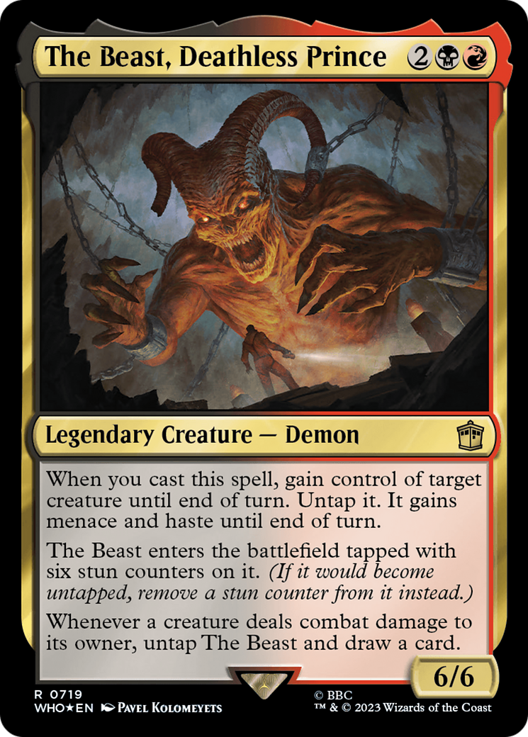 The Beast, Deathless Prince (Surge Foil) (WHO-719) [Doctor Who] Foil MTG Single Wizards of the Coast