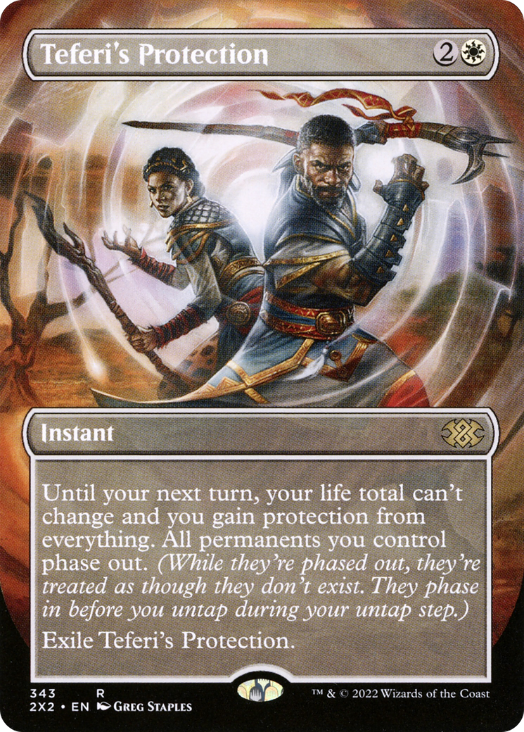 Teferi's Protection (2X2-343) [Double Masters 2022] (Borderless) Foil MTG Single Wizards of the Coast