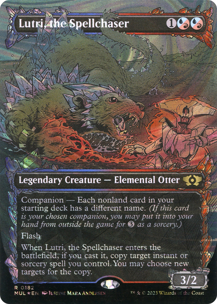Lutri, the Spellchaser (MUL-182) [Multiverse Legends] (Showcase) (Borderless) Foil MTG Single Wizards of the Coast