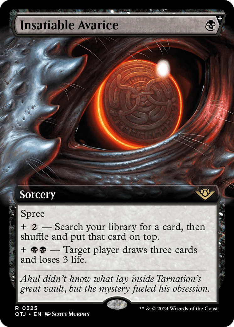 Insatiable Avarice (OTJ-325) [Outlaws of Thunder Junction] (Extended Art) Foil MTG Single Wizards of the Coast
