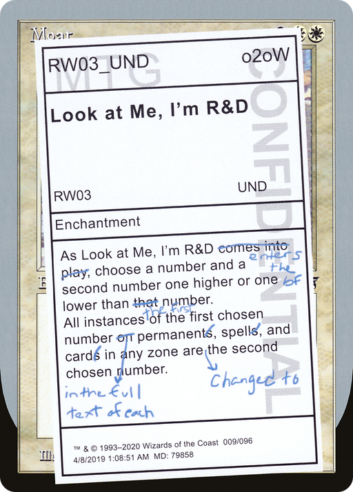 Look at Me, I'm R&D (UND-009) [Unsanctioned] MTG Single Wizards of the Coast