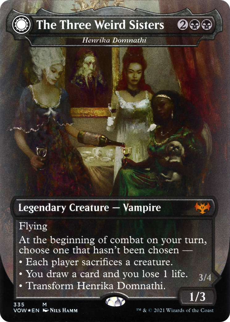 The Three Weird Sisters - Henrika Domnathi (VOW-335) [Innistrad: Crimson Vow] (Borderless) MTG Single Wizards of the Coast