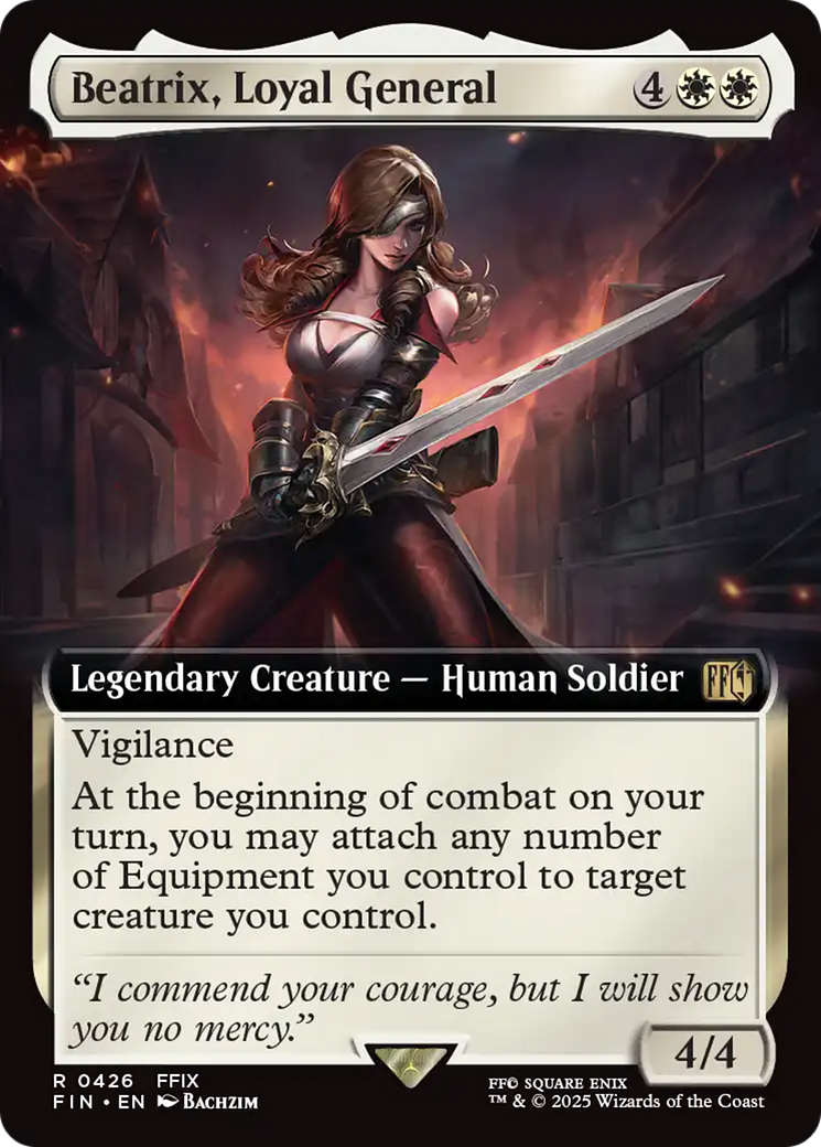 Beatrix, Loyal General (FIN-426) [FINAL FANTASY] (Extended Art) Foil MTG Single Wizards of the Coast