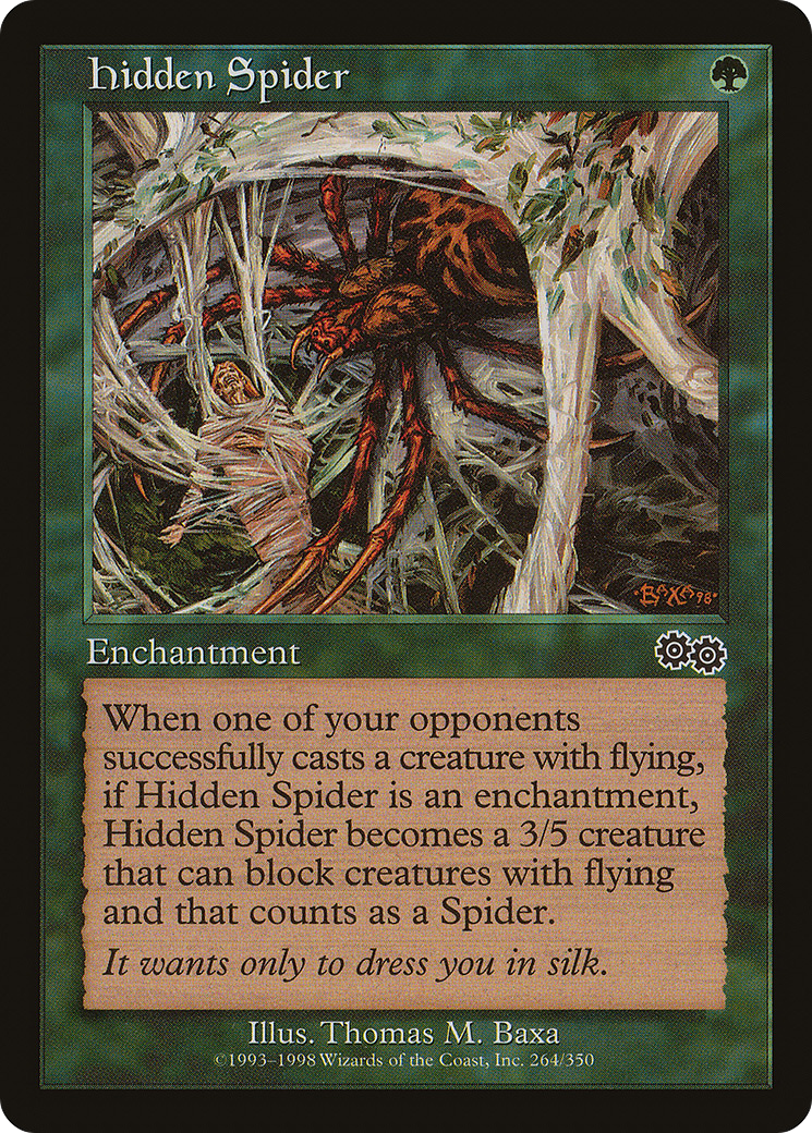 Hidden Spider (USG-264) [Urza's Saga] MTG Single Wizards of the Coast