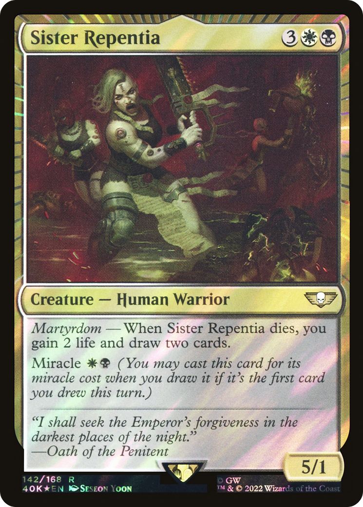 Sister Repentia (40K-142★) [Warhammer 40,000 Commander] Foil MTG Single Wizards of the Coast