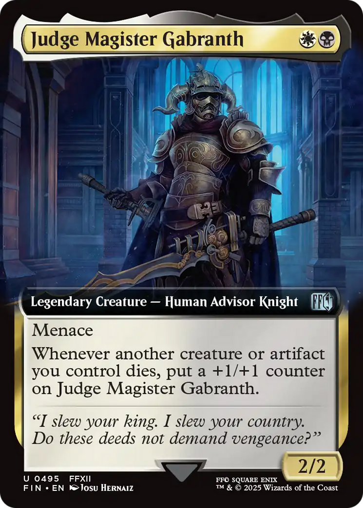 Judge Magister Gabranth (FIN-495) [FINAL FANTASY] (Extended Art) Foil MTG Single Wizards of the Coast