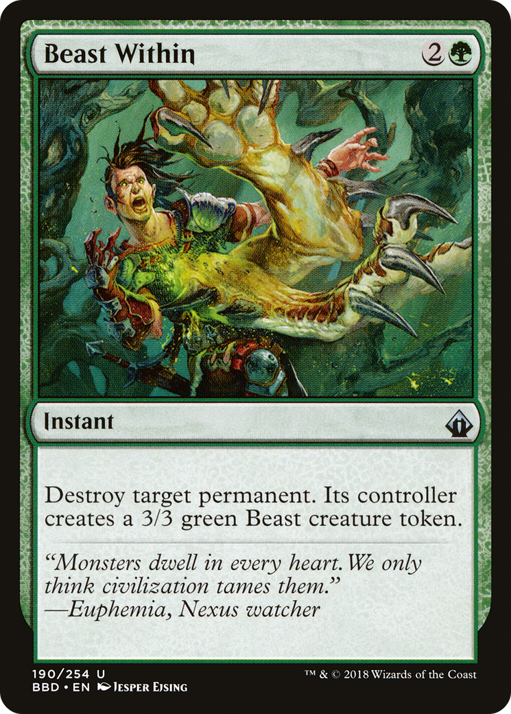 Beast Within (BBD-190) [Battlebond] Foil MTG Single Wizards of the Coast