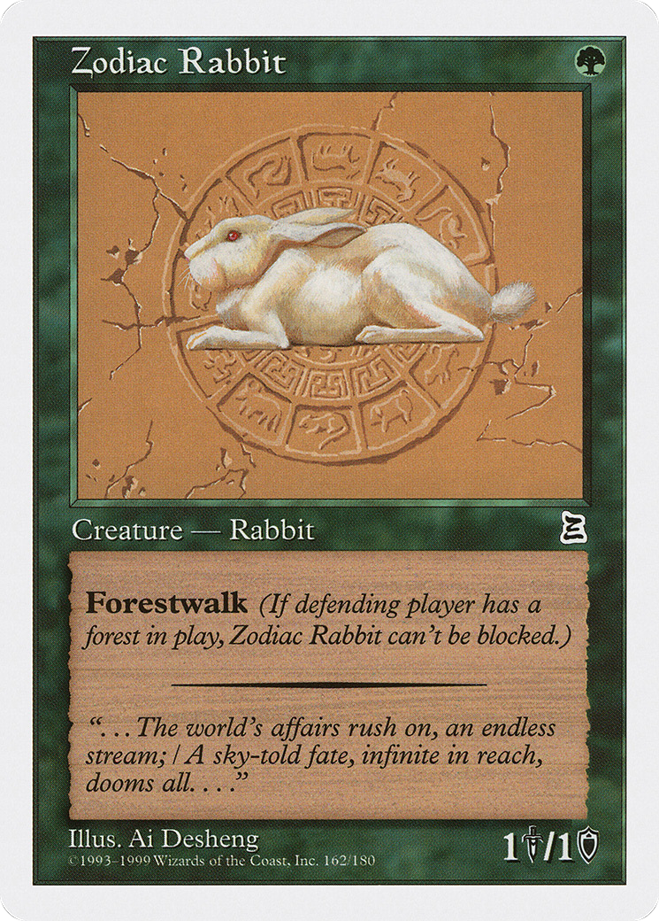 Zodiac Rabbit (PTK-162) [Oldschool] Portal Three Kingdoms MTG Single Wizards of the Coast
