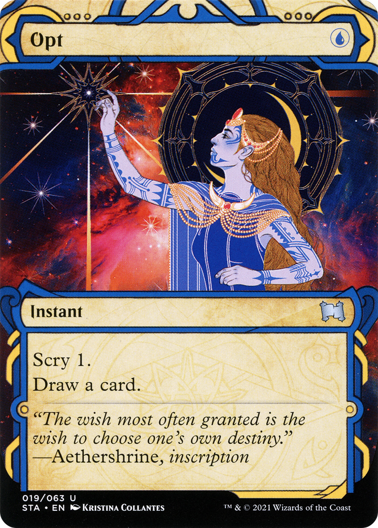 Opt (STA-019) [Strixhaven Mystical Archive] (Showcase) (Borderless) MTG Single Magic: The Gathering