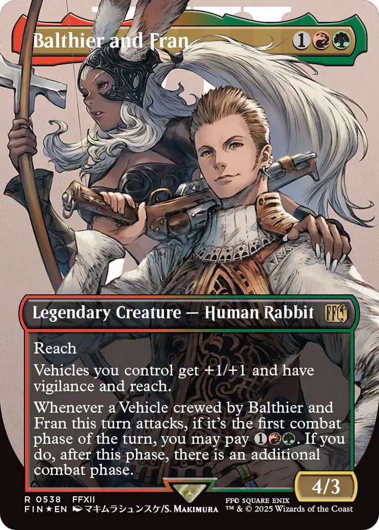 Balthier and Fran (0538) (Surge Foil) (FIN-538) [FINAL FANTASY] (Borderless) Foil MTG Single Wizards of the Coast