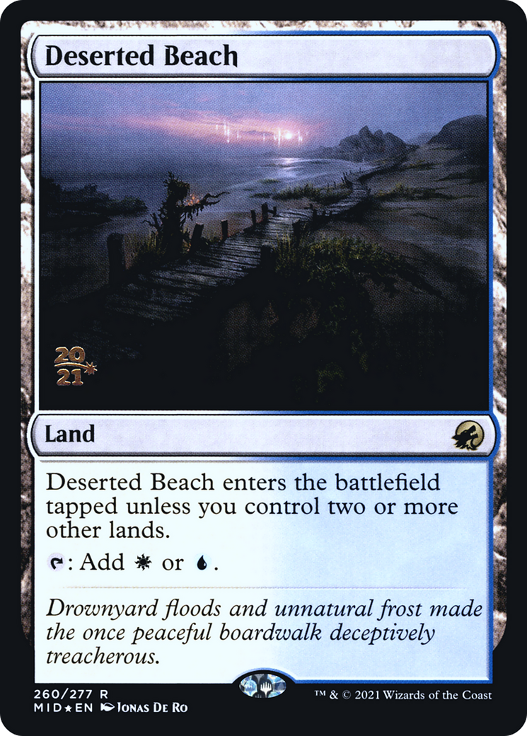 Deserted Beach (PRE-260) [Innistrad: Midnight Hunt Promos] Foil MTG Single Wizards of the Coast