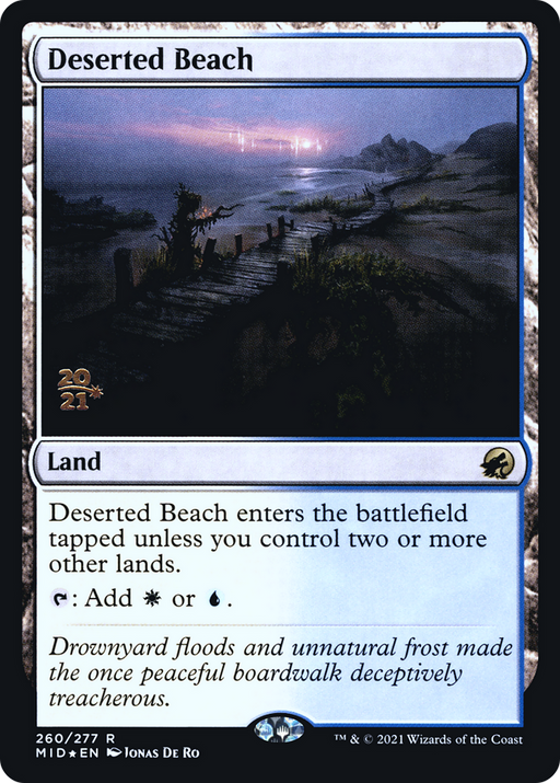 Deserted Beach (PRE-260) [Innistrad: Midnight Hunt Promos] Foil MTG Single Wizards of the Coast