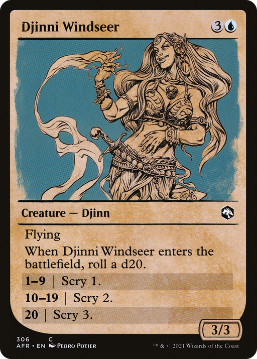 Djinni Windseer (AFR-306) [Adventures in the Forgotten Realms] (Showcase) MTG Single Wizards of the Coast