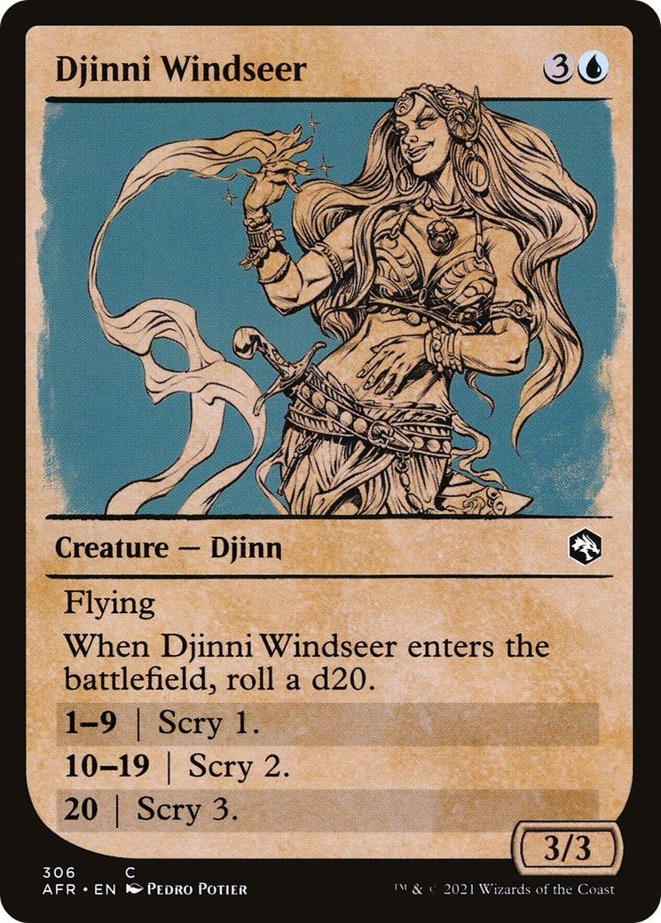 Djinni Windseer (AFR-306) [Adventures in the Forgotten Realms] (Showcase) Foil MTG Single Wizards of the Coast