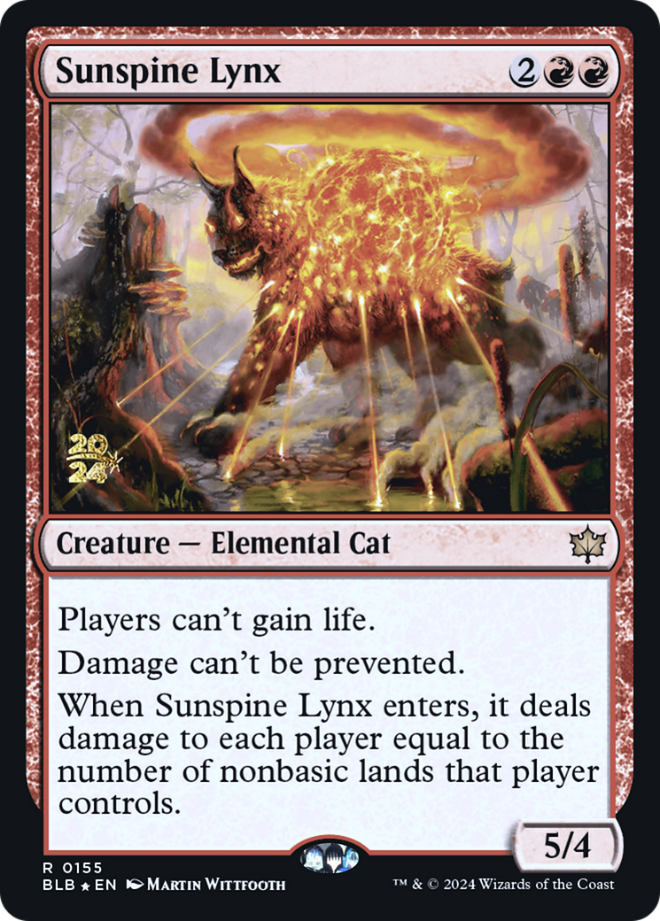 Sunspine Lynx (PRE-155) [Bloomburrow Promos] Foil MTG Single Wizards of the Coast