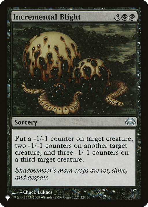 Incremental Blight (LIST-HOP-32) [Mystery Booster] The List MTG Single Wizards of the Coast