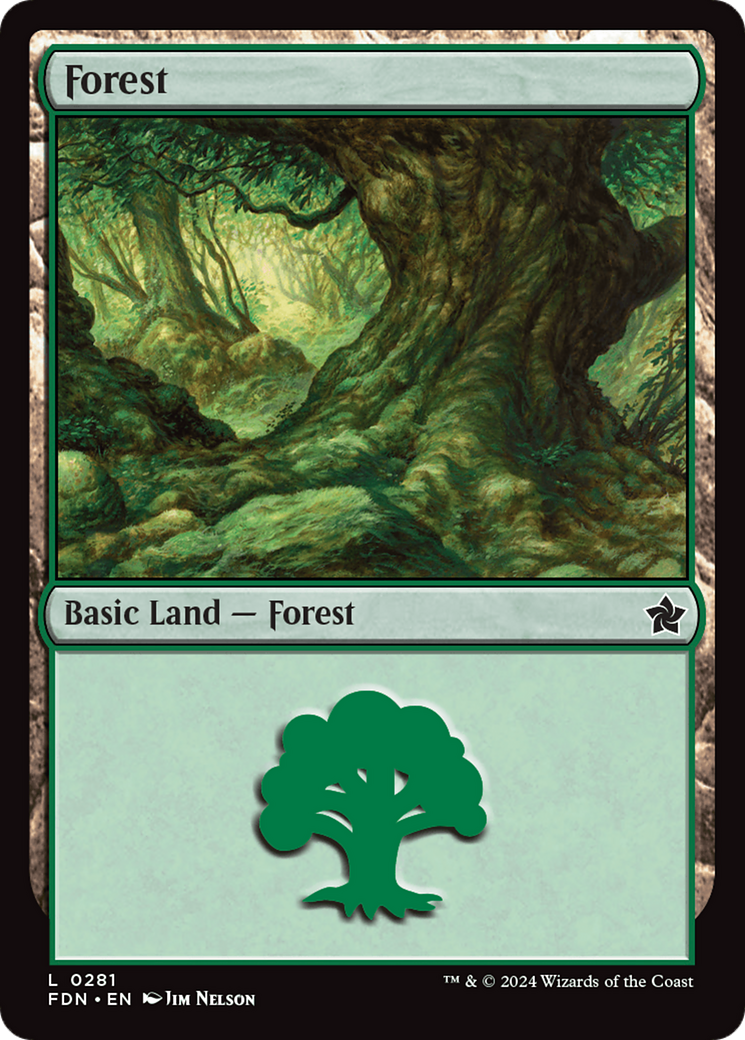 Forest (0281) (FDN-281) [Foundations] Foil MTG Single Wizards of the Coast