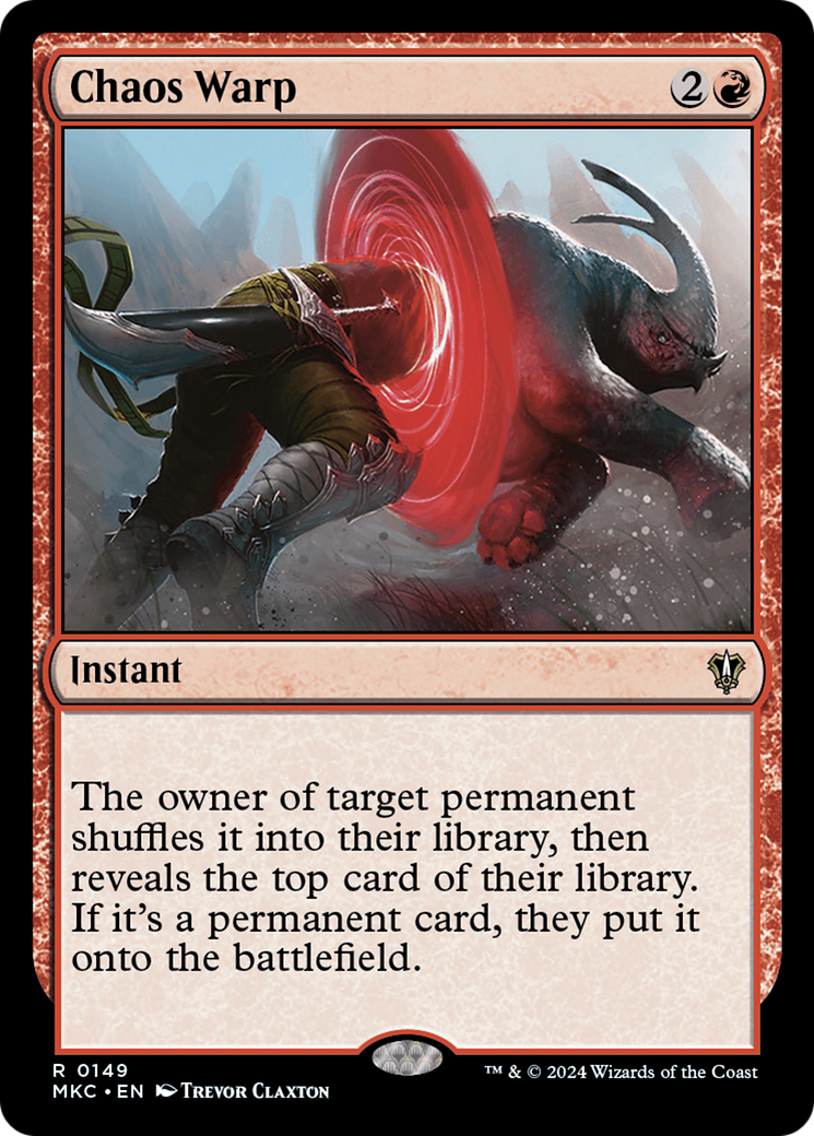 Chaos Warp (MKC-149) [Murders at Karlov Manor Commander] MTG Single Wizards of the Coast