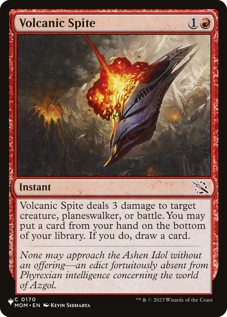 Volcanic Spite (LIST-MOM-170) [Mystery Booster] The List MTG Single Wizards of the Coast