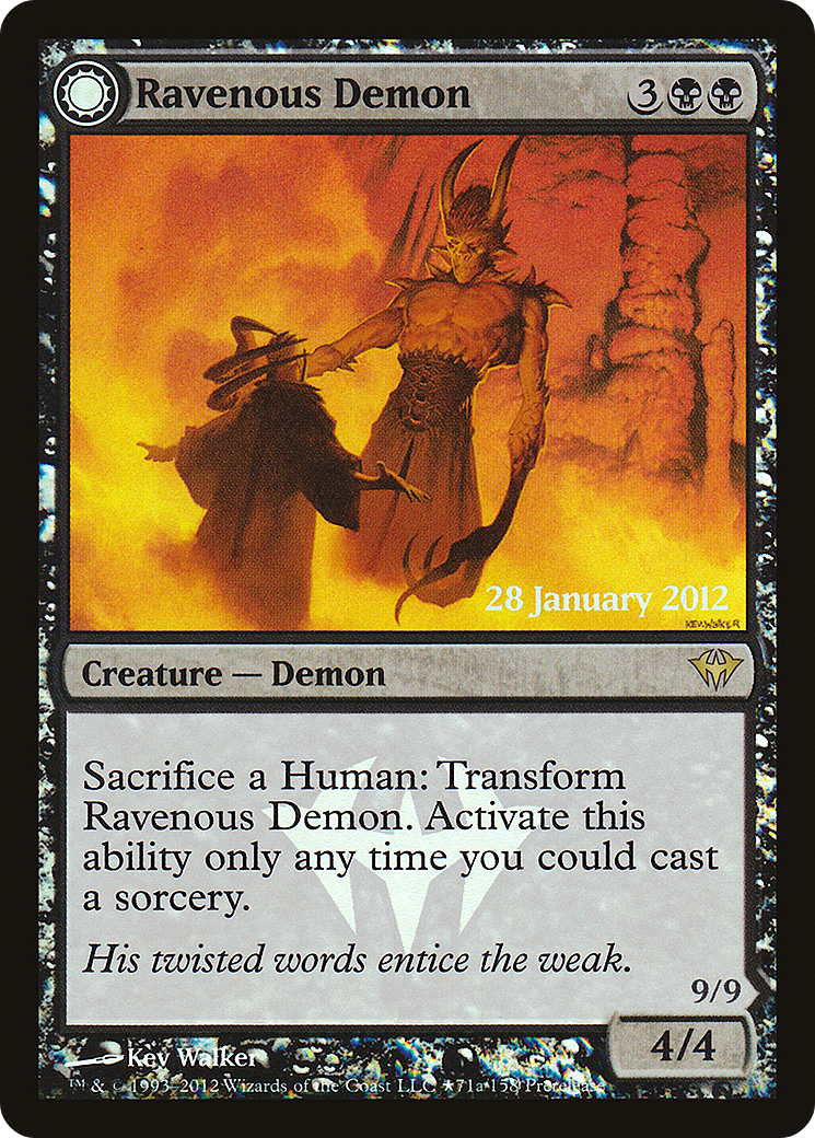 Ravenous Demon (PRE-071) [Dark Ascension Promos] Foil MTG Single Wizards of the Coast