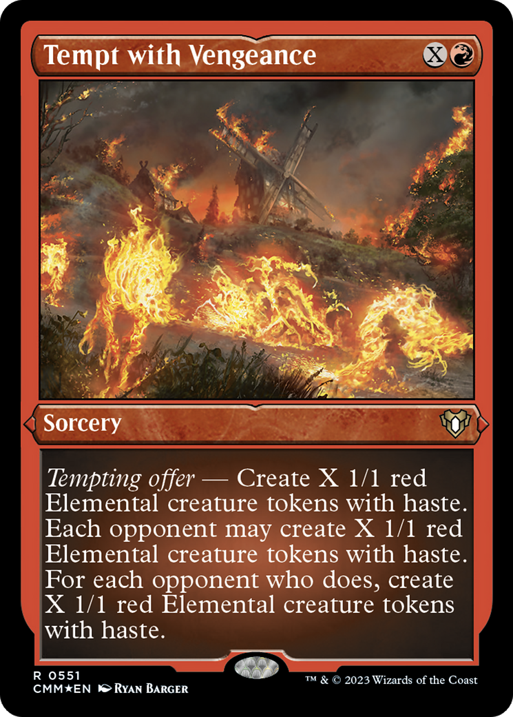 Tempt with Vengeance (CMM-551) [Commander Masters] Etched Foil MTG Single Wizards of the Coast