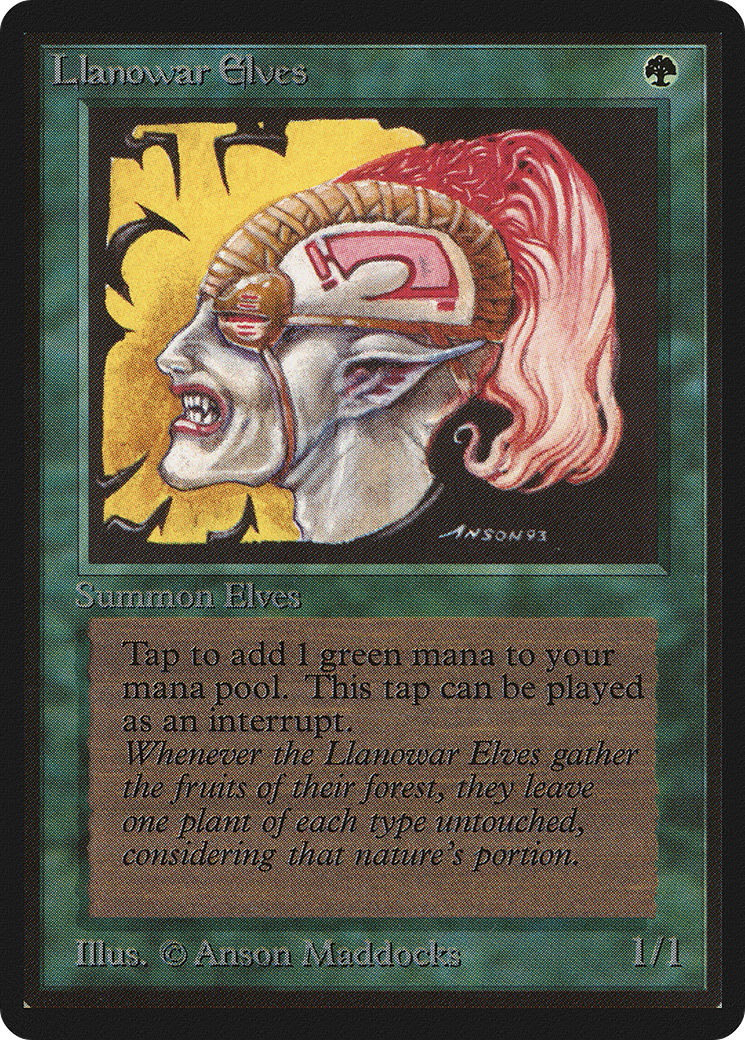 Llanowar Elves (LEB-211) [Oldschool] Limited Edition Beta MTG Single Wizards of the Coast