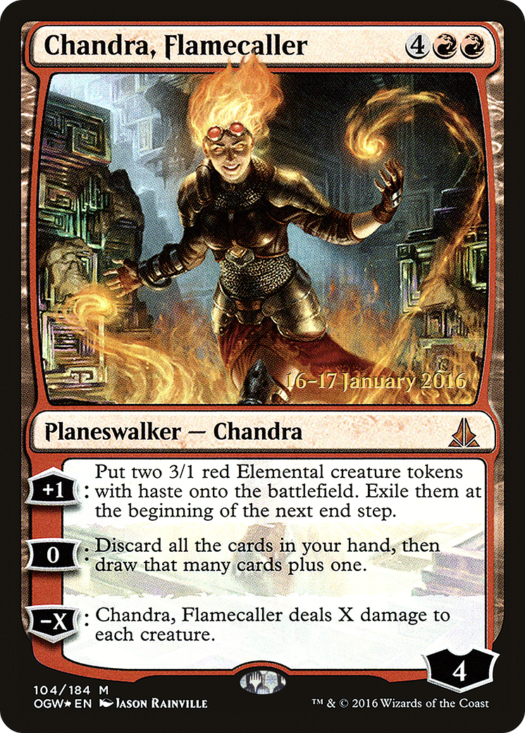Chandra, Flamecaller (PRE-104) [Oath of the Gatewatch Promos] Foil MTG Single Wizards of the Coast