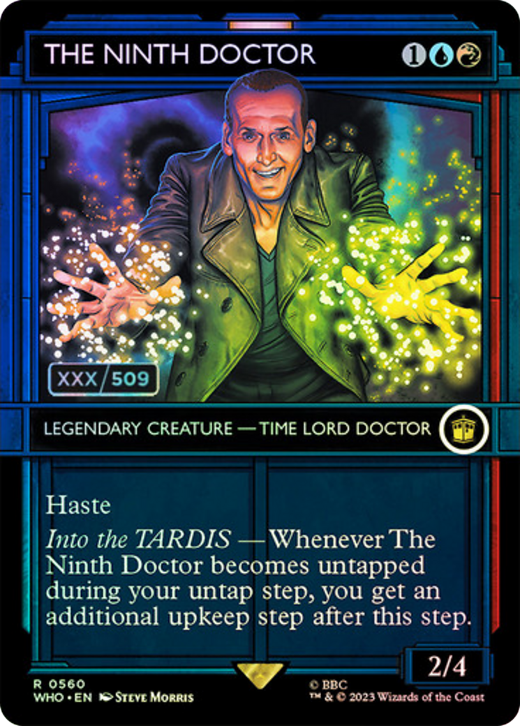 The Ninth Doctor (Serial Numbered) (WHO-560) [Doctor Who] (Showcase) (Borderless) Foil MTG Single Wizards of the Coast