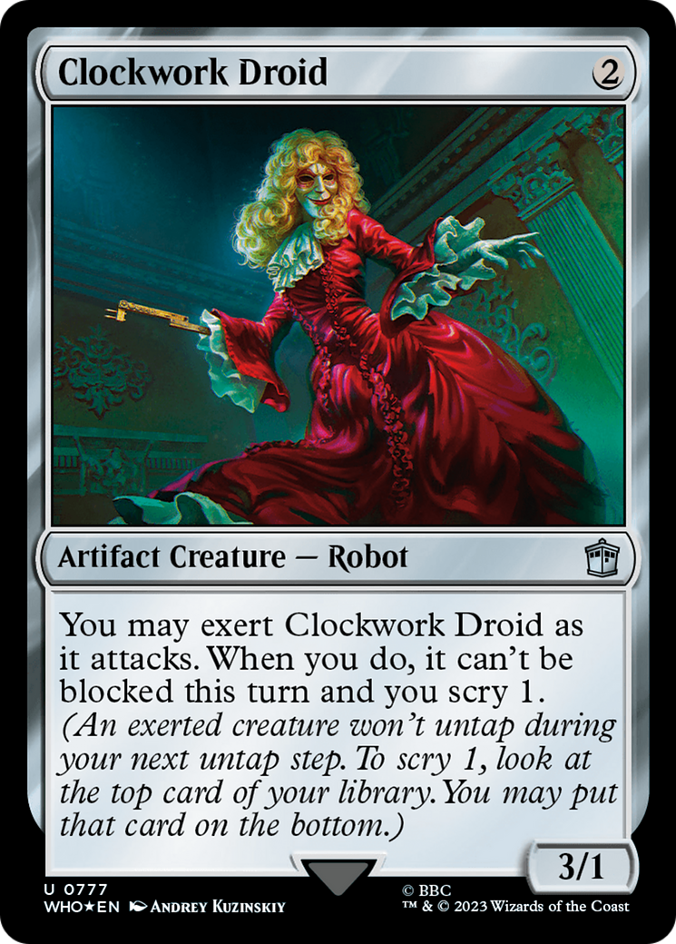 Clockwork Droid (Surge Foil) (WHO-777) [Doctor Who] Foil MTG Single Wizards of the Coast