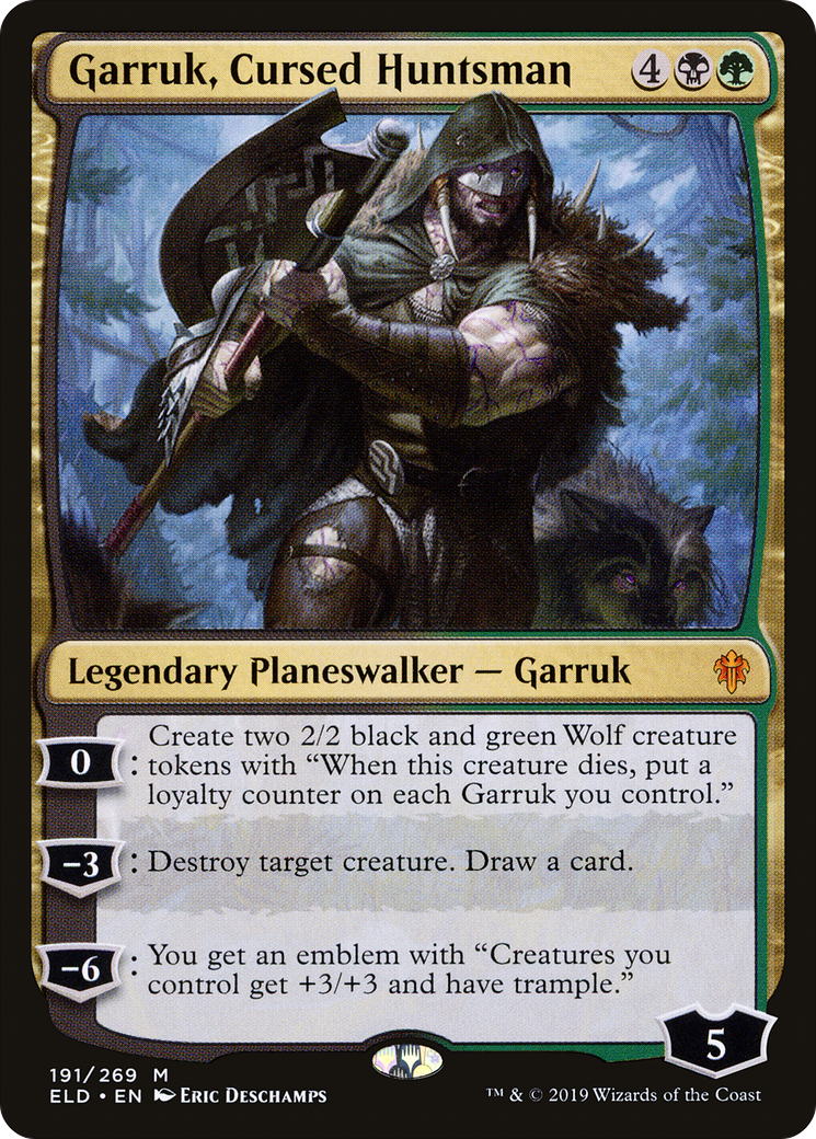 Garruk, Cursed Huntsman (ELD-191) [Throne of Eldraine] Foil MTG Single Wizards of the Coast