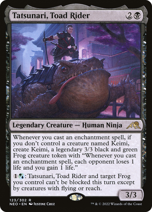 Tatsunari, Toad Rider (NEO-123) [Kamigawa: Neon Dynasty] Foil MTG Single Wizards of the Coast