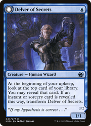 Delver of Secrets (MID-047) [Innistrad: Midnight Hunt] Foil MTG Single Wizards of the Coast