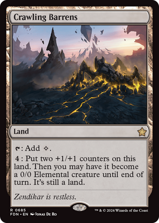 Crawling Barrens (FDN-685) [Foundations] MTG Single Wizards of the Coast