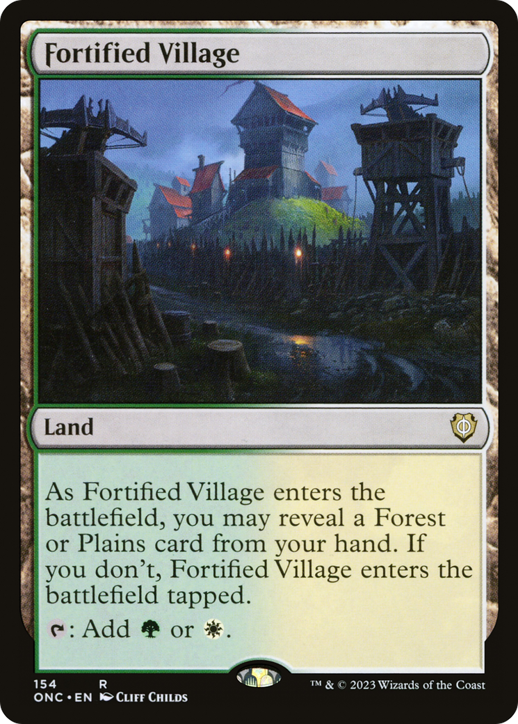 Fortified Village (ONC-154) [Phyrexia: All Will Be One Commander] MTG Single Wizards of the Coast