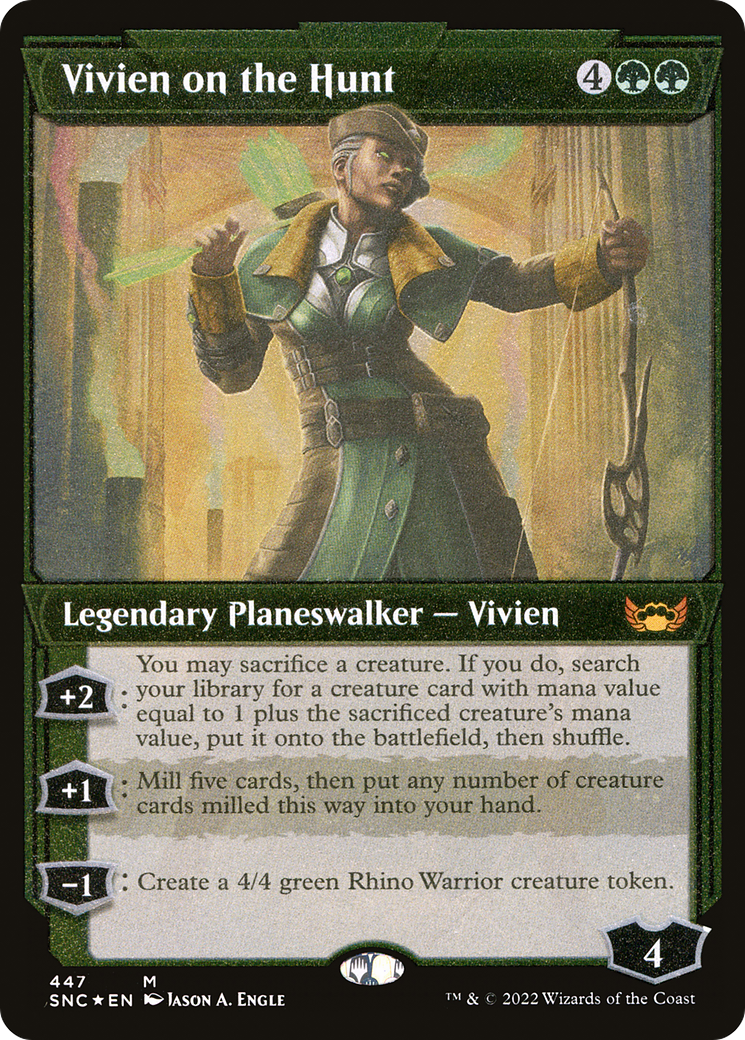 Vivien on the Hunt (Foil Etched) (SNC-447) [Streets of New Capenna] (Showcase) Foil MTG Single Wizards of the Coast