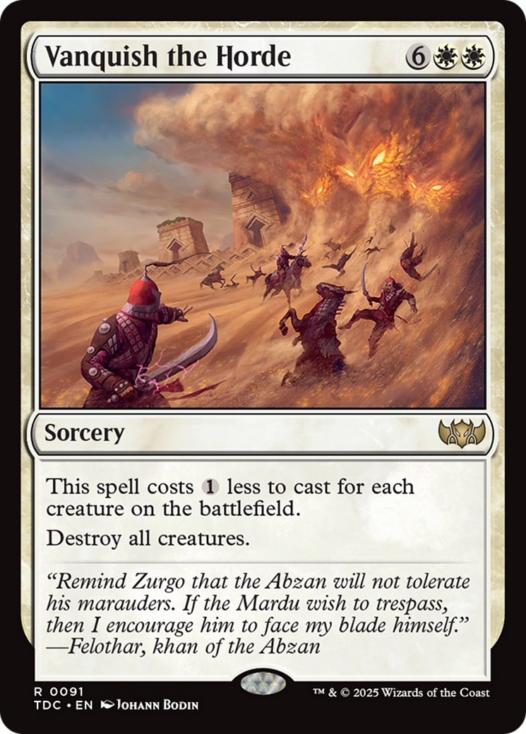 Vanquish the Horde (TDC-091) [Commander: Tarkir: Dragonstorm] MTG Single Wizards of the Coast