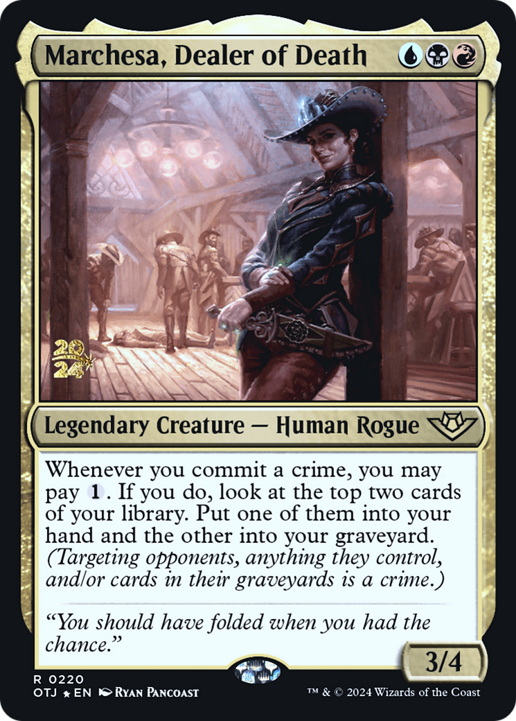 Marchesa, Dealer of Death (PRE-220) [Outlaws of Thunder Junction Promos] Foil MTG Single Wizards of the Coast