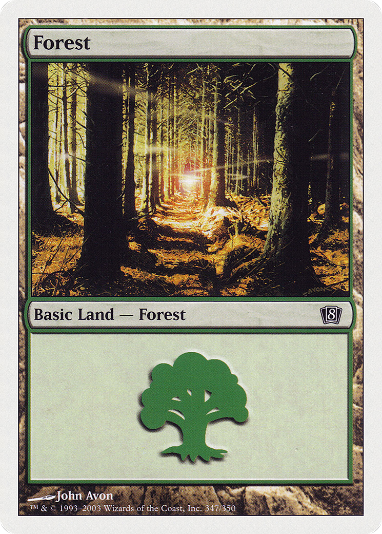 Forest (8ED-347) [Eighth Edition] MTG Single Wizards of the Coast