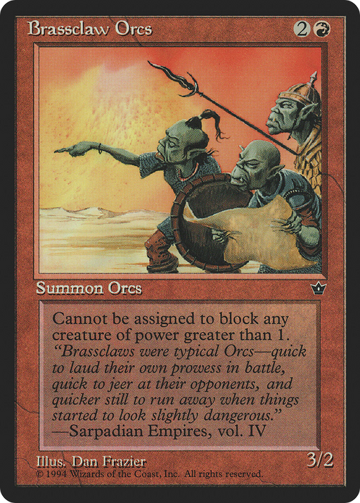 Brassclaw Orcs (FEM-49B) [Fallen Empires] MTG Single Wizards of the Coast