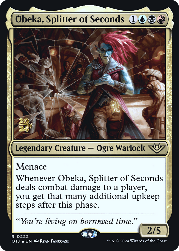 Obeka, Splitter of Seconds (PRE-222) [Outlaws of Thunder Junction Promos] Foil MTG Single Wizards of the Coast