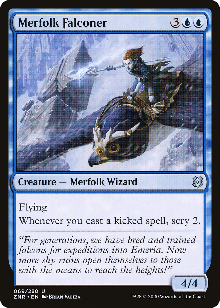 Merfolk Falconer (ZNR-069) [Zendikar Rising] MTG Single Wizards of the Coast
