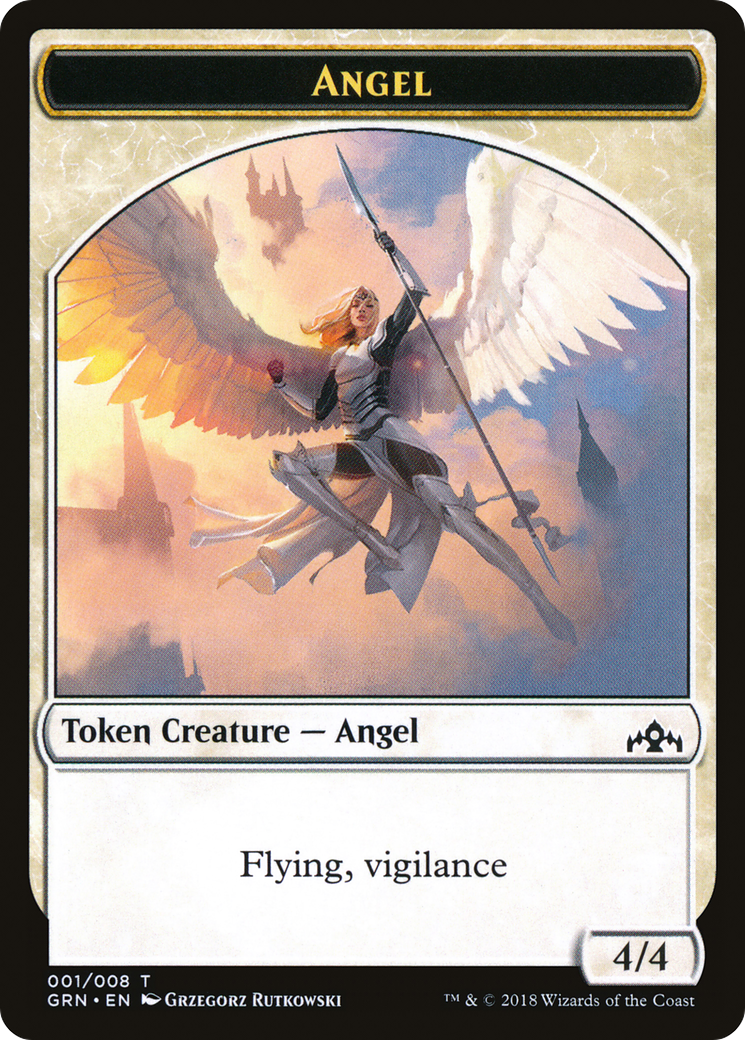 Angel Token (GRN-001) [Tokens] Guilds of Ravnica Tokens MTG Single Wizards of the Coast