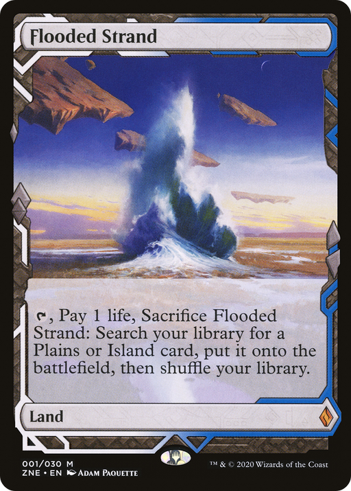 Flooded Strand (ZNE-001) [Zendikar Rising Expeditions] Foil MTG Single Wizards of the Coast