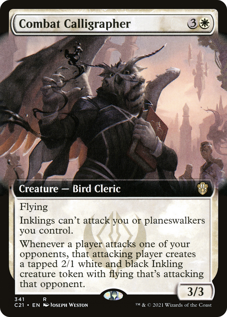 Combat Calligrapher (C21-341) [Commander 2021] (Extended Art) MTG Single Wizards of the Coast