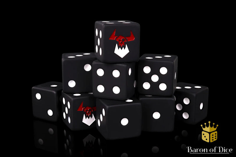 Baron of Dice: "Black Orcs" 25x16mm Square Corner Dice Dice & Gaming Accessories Baron of Dice