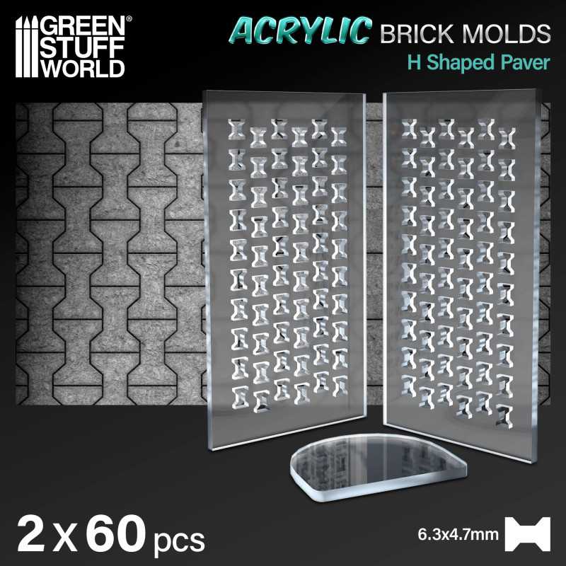 Green Stuff World: Acrylic molds - H Shaped Paver Model Tools & Glue Green Stuff World
