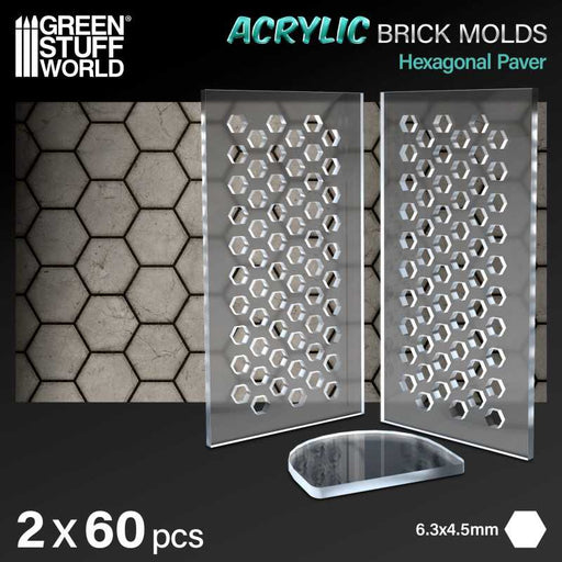 Green Stuff World: Acrylic molds - Hexagonal Paver Model Tools & Glue Green Stuff World