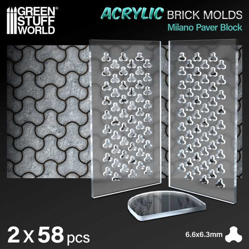 Green Stuff World: Acrylic molds - Milano Paver Block Model Tools & Glue Green Stuff World