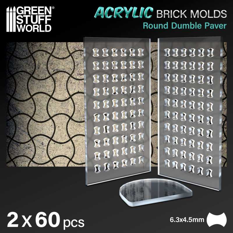 Green Stuff World: Acrylic molds - Round Dumble Paver Model Tools & Glue Green Stuff World