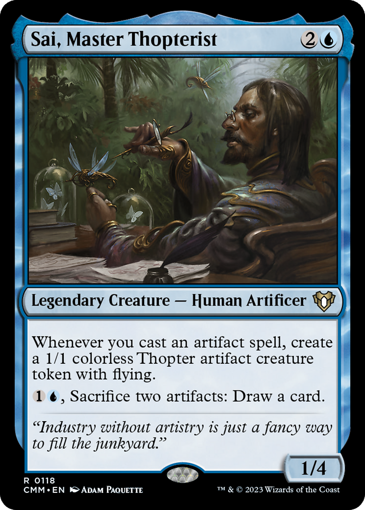 Sai, Master Thopterist (CMM-118) [Commander Masters] Foil MTG Single Wizards of the Coast